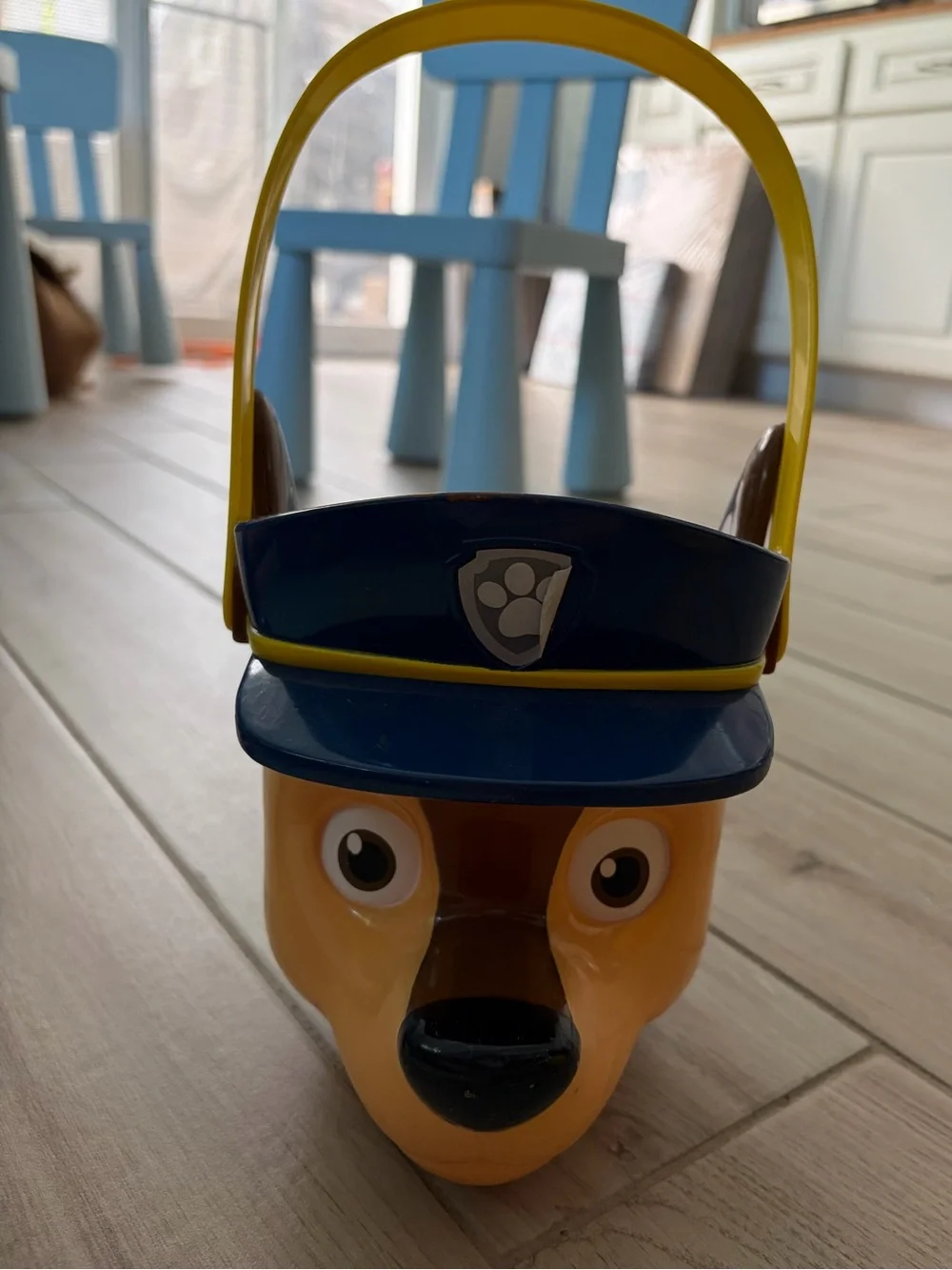 PAW Patrol Chase Character Bucket - Blue & Yellow Kids Toy